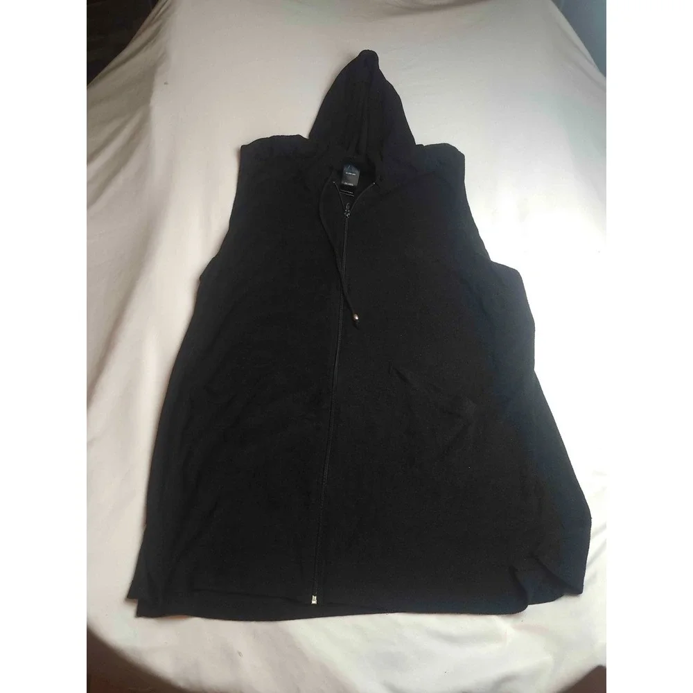 Catalina Sleeveless Hoodie Zip Up Vest Womens Size 2X Black Fleece Athleisure
